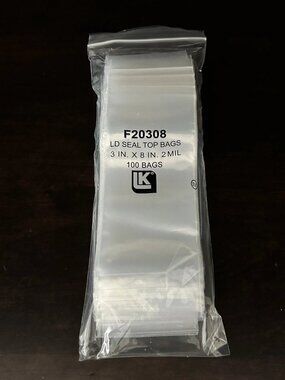 Zip Lock Bags 3” x 8” - 100 pieces